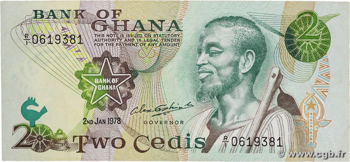 2 Cedis GHANA  1978 P.14c SUP