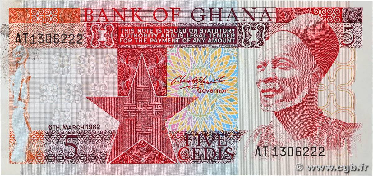 5 Cedis GHANA  1982 P.19c AU-