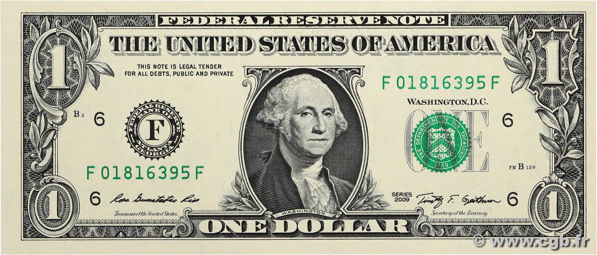 1 Dollar ÉTATS-UNIS D AMÉRIQUE Atlanta  2009 P.523 NEUF