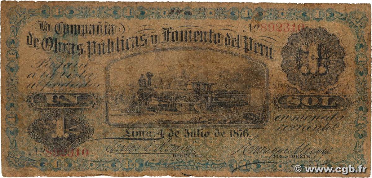 1 Sol PERú  1876 PS.444b MC