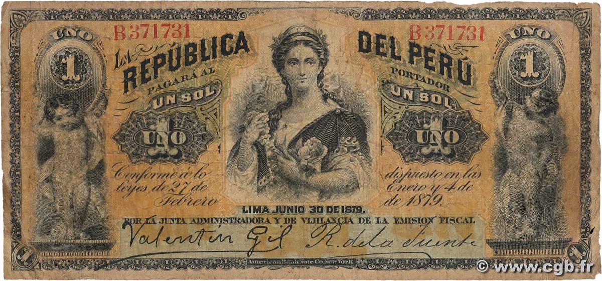 1 Sol PERU  1879 P.001 G