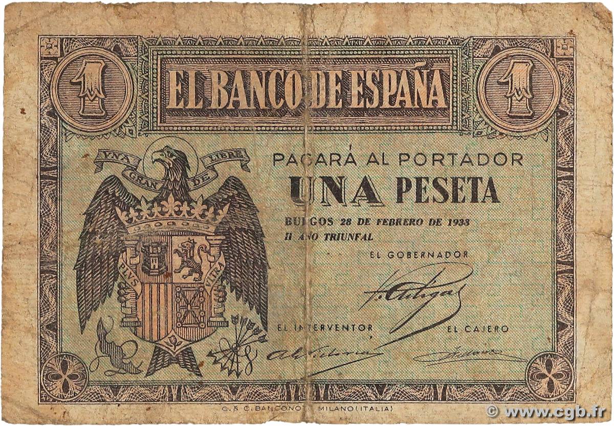 1 Peseta ESPAGNE  1938 P.108a B