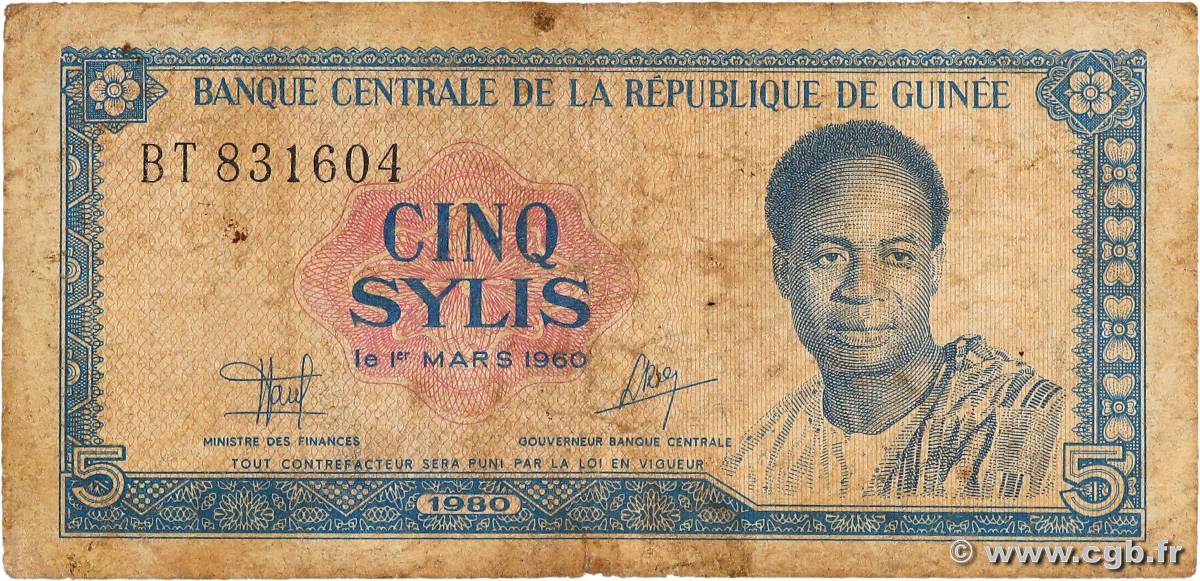 5 Sylis GUINEA  1980 P.22a G