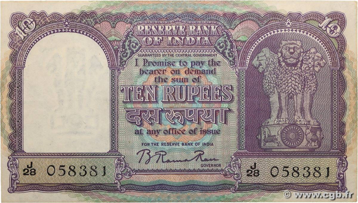 10 Rupees INDE  1949 P.039a TTB+