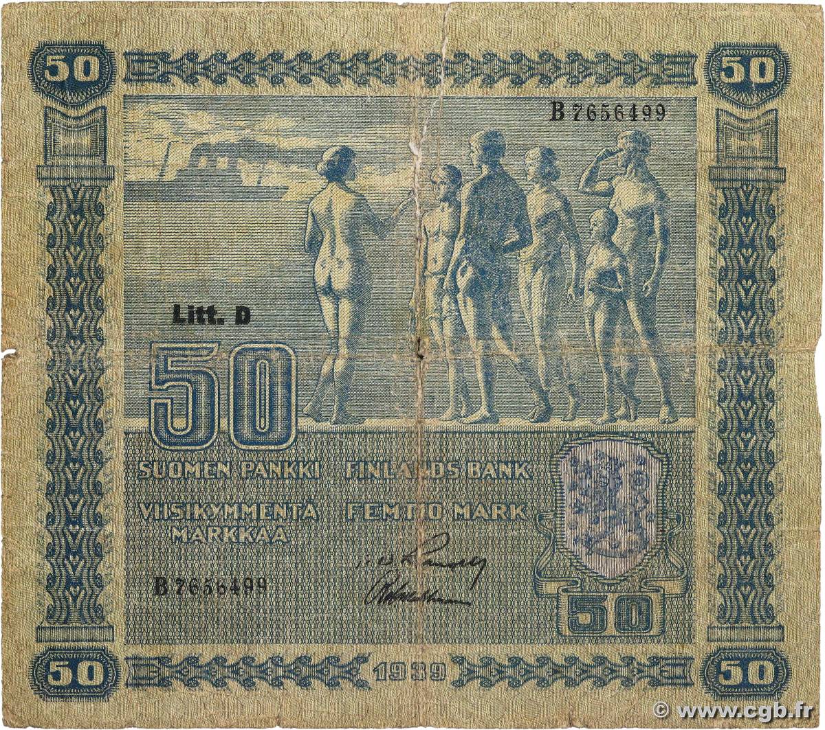 50 Markkaa FINLAND  1939 P.072 G