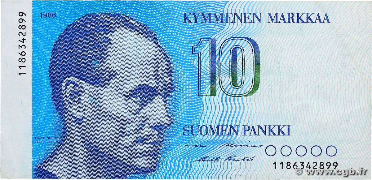 10 Markkaa FINLANDE  1986 P.113 TTB