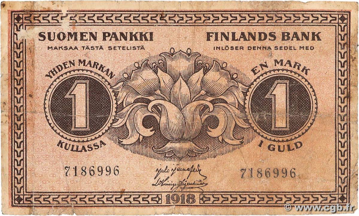 1 Markka FINLAND  1918 P.035 VG