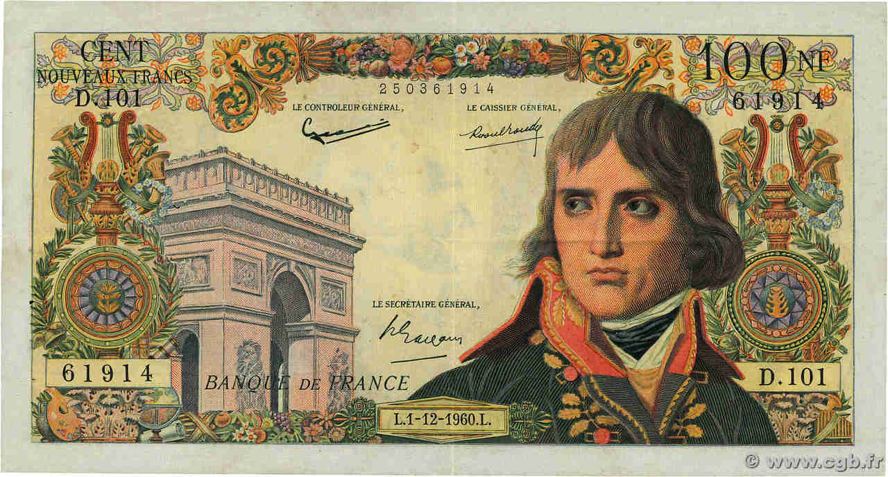 100 Nouveaux Francs BONAPARTE FRANCE  1960 F.59.09 TTB