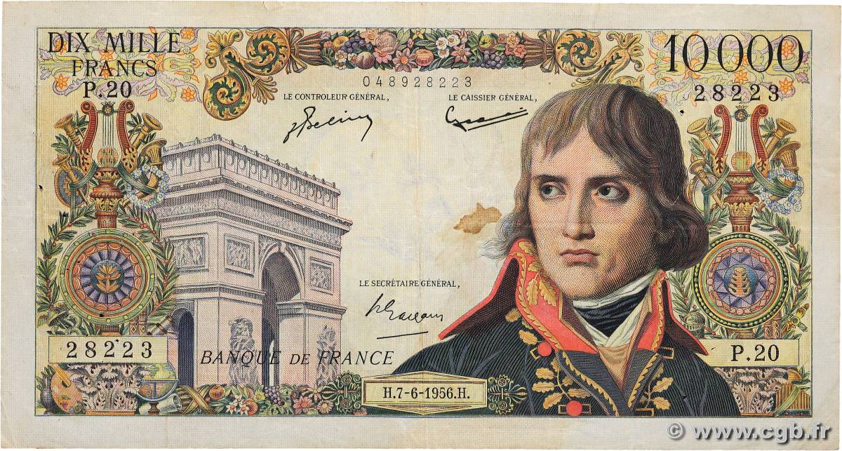 10000 Francs BONAPARTE FRANCE  1956 F.51.03 TB