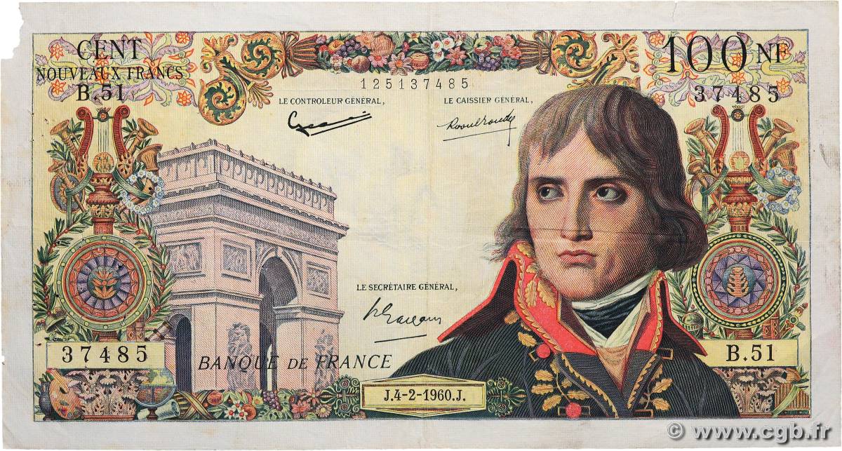 100 Nouveaux Francs BONAPARTE FRANCE  1960 F.59.05 TB
