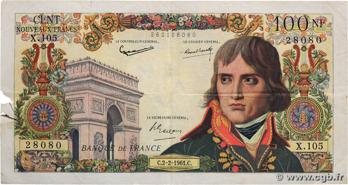 100 Nouveaux Francs BONAPARTE FRANCE  1961 F.59.10 pr.TB