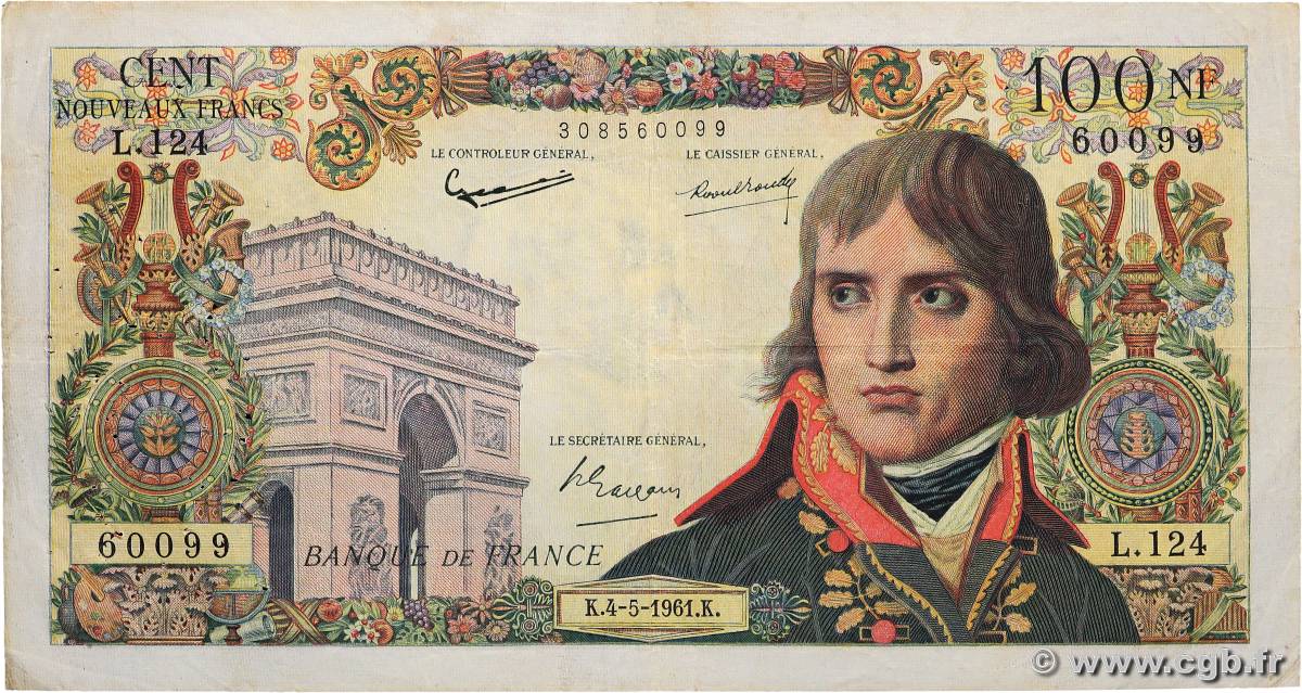 100 Nouveaux Francs BONAPARTE FRANCE  1961 F.59.11 TB+