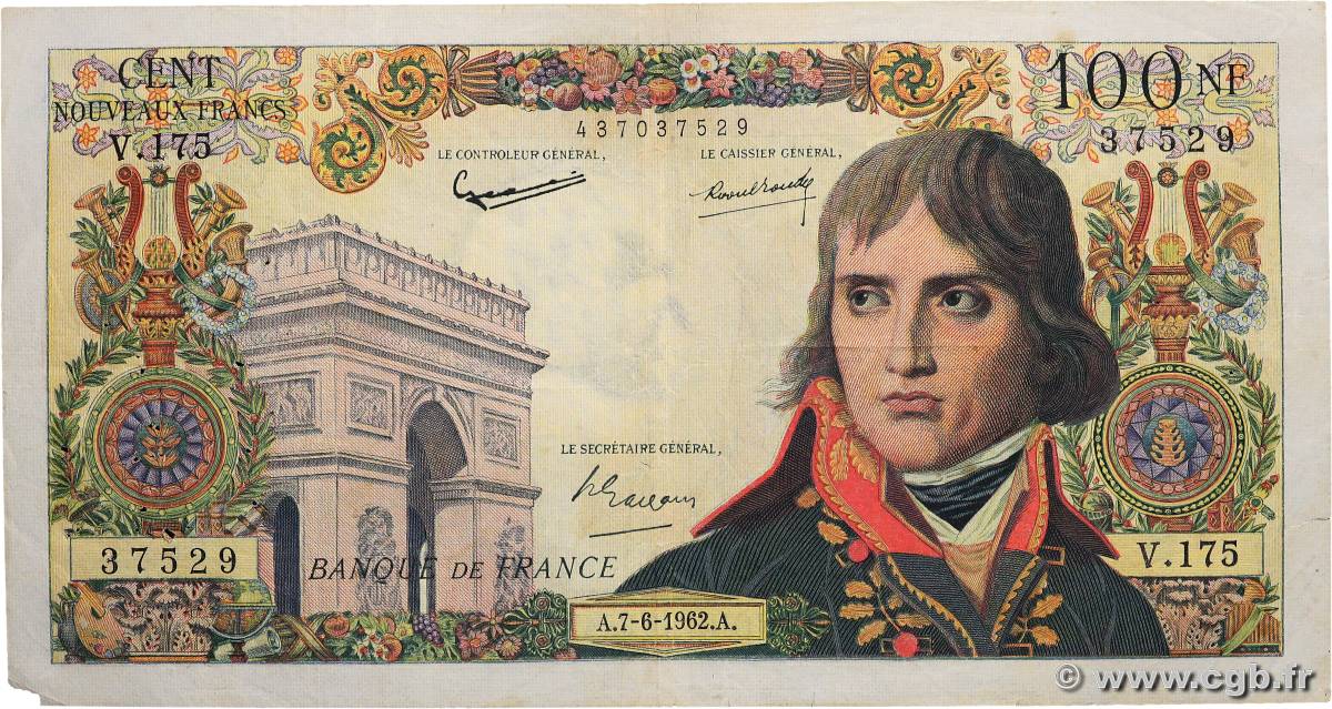 100 Nouveaux Francs BONAPARTE FRANCE  1962 F.59.16 TB