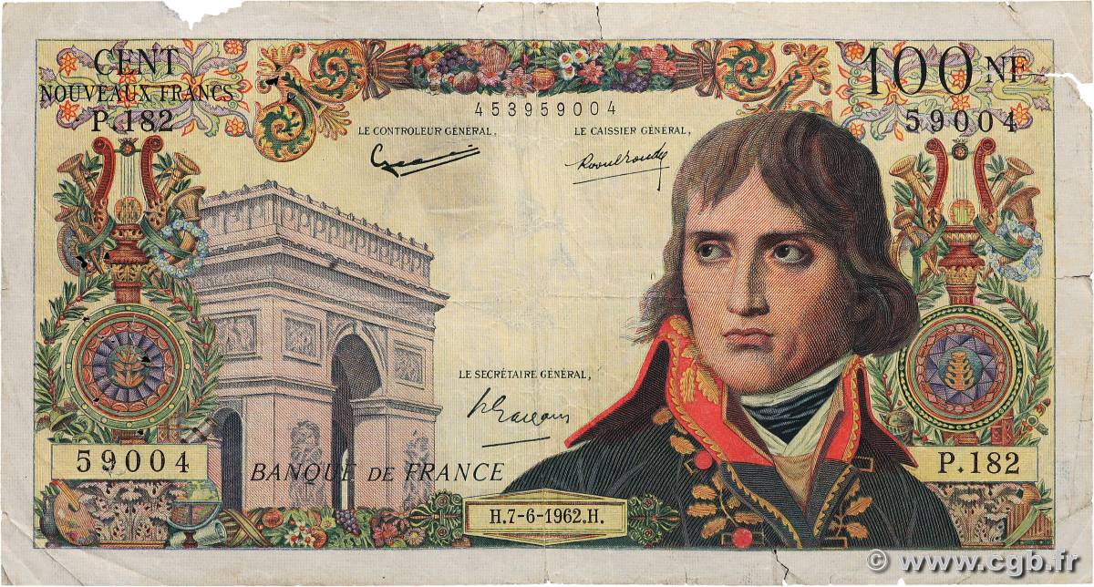 100 Nouveaux Francs BONAPARTE FRANCE  1962 F.59.16 B