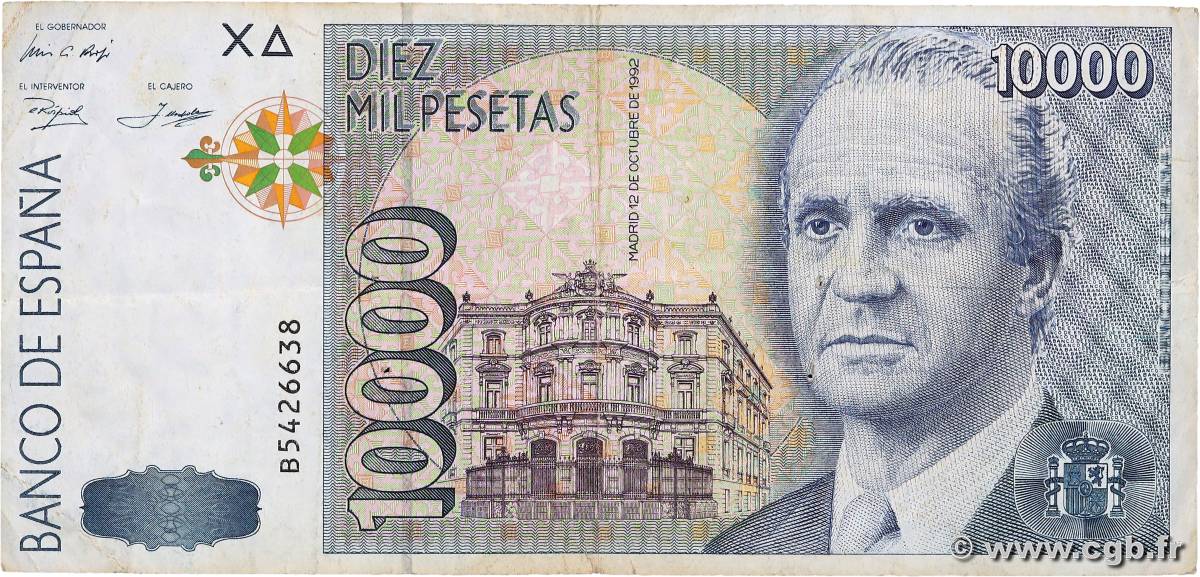 10000 Pesetas ESPAGNE  1992 P.166 TB+