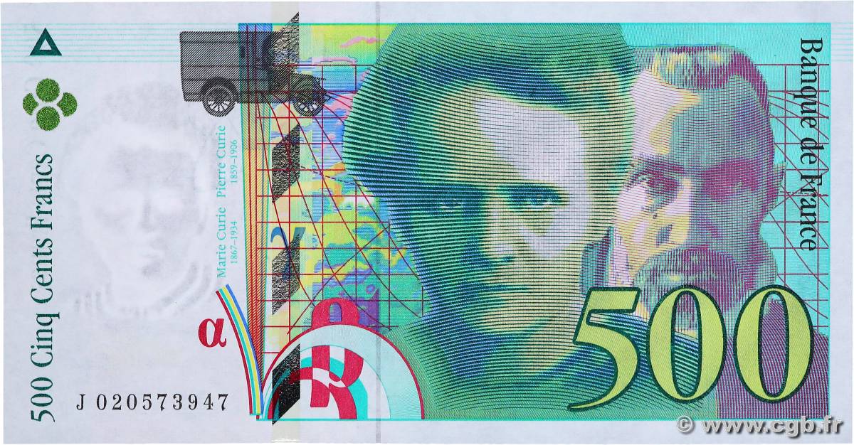 500 Francs PIERRE ET MARIE CURIE FRANCIA  1994 F.76.01 SC+