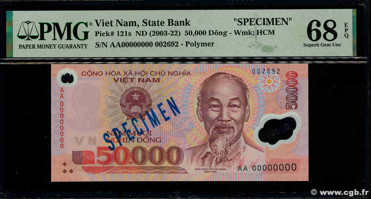 50000 Dong Spécimen VIETNAM  2003 P.121s FDC