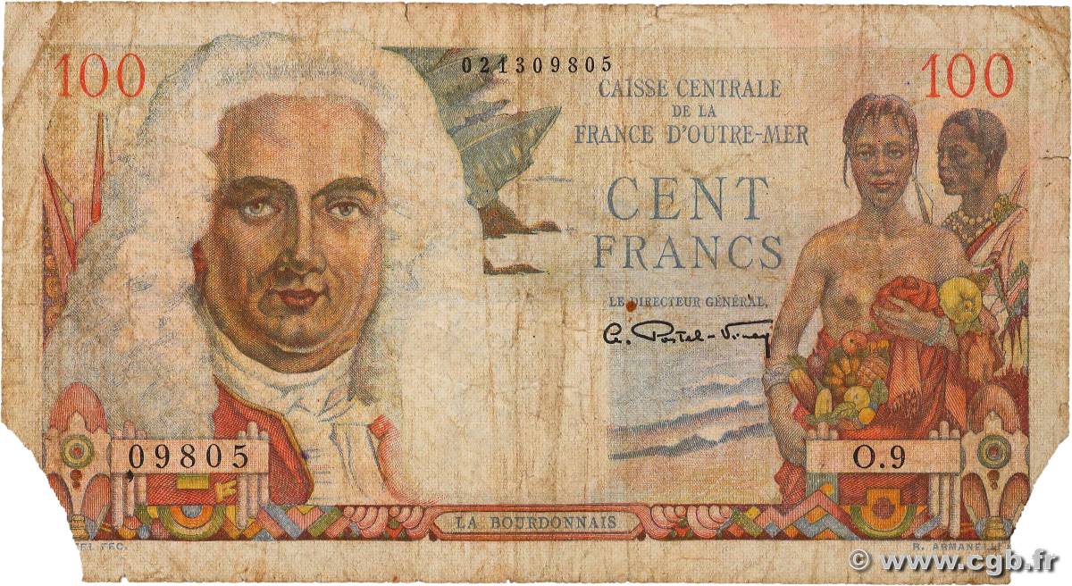 100 Francs La Bourdonnais AFRIQUE ÉQUATORIALE FRANÇAISE  1946 P.24 fSGE