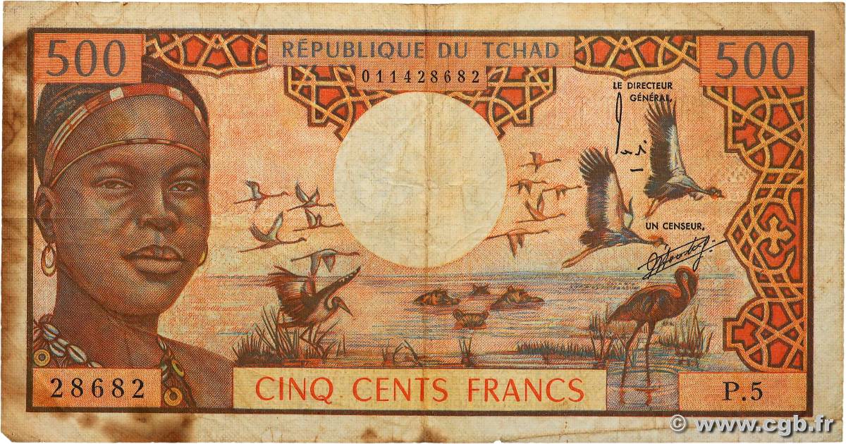 500 Francs CIAD  1974 P.02a MB