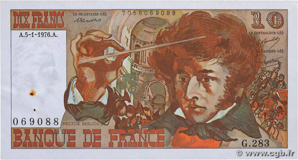 10 Francs BERLIOZ FRANCIA  1976 F.63.17-283 q.SPL