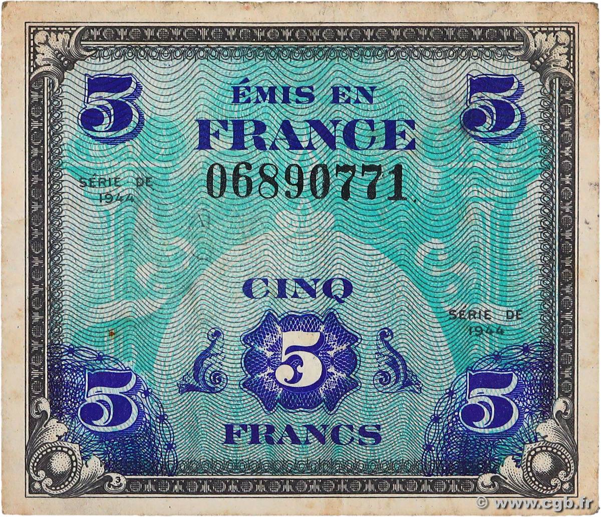 5 Francs DRAPEAU FRANCIA  1944 VF.17.01 BC