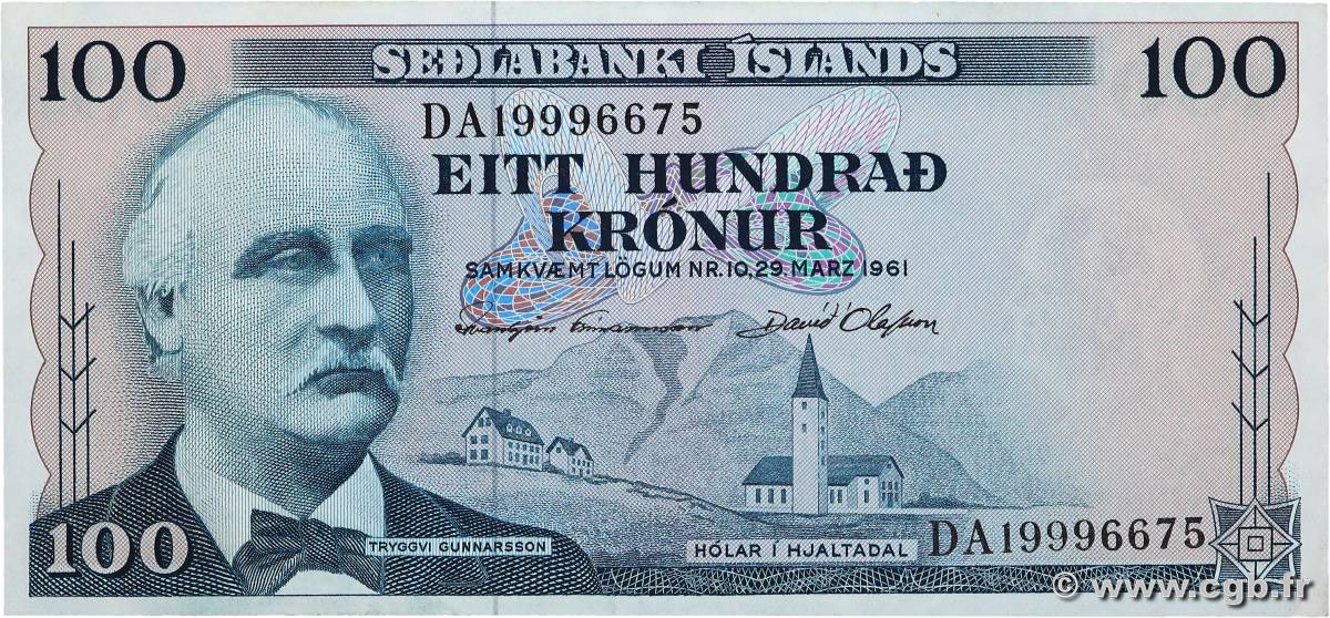 100 Kronur ISLANDIA  1961 P.44a EBC+