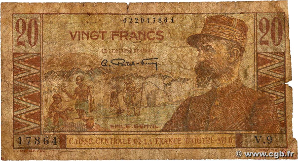 20 Francs Émile Gentil AFRIQUE ÉQUATORIALE FRANÇAISE  1957 P.22 GE