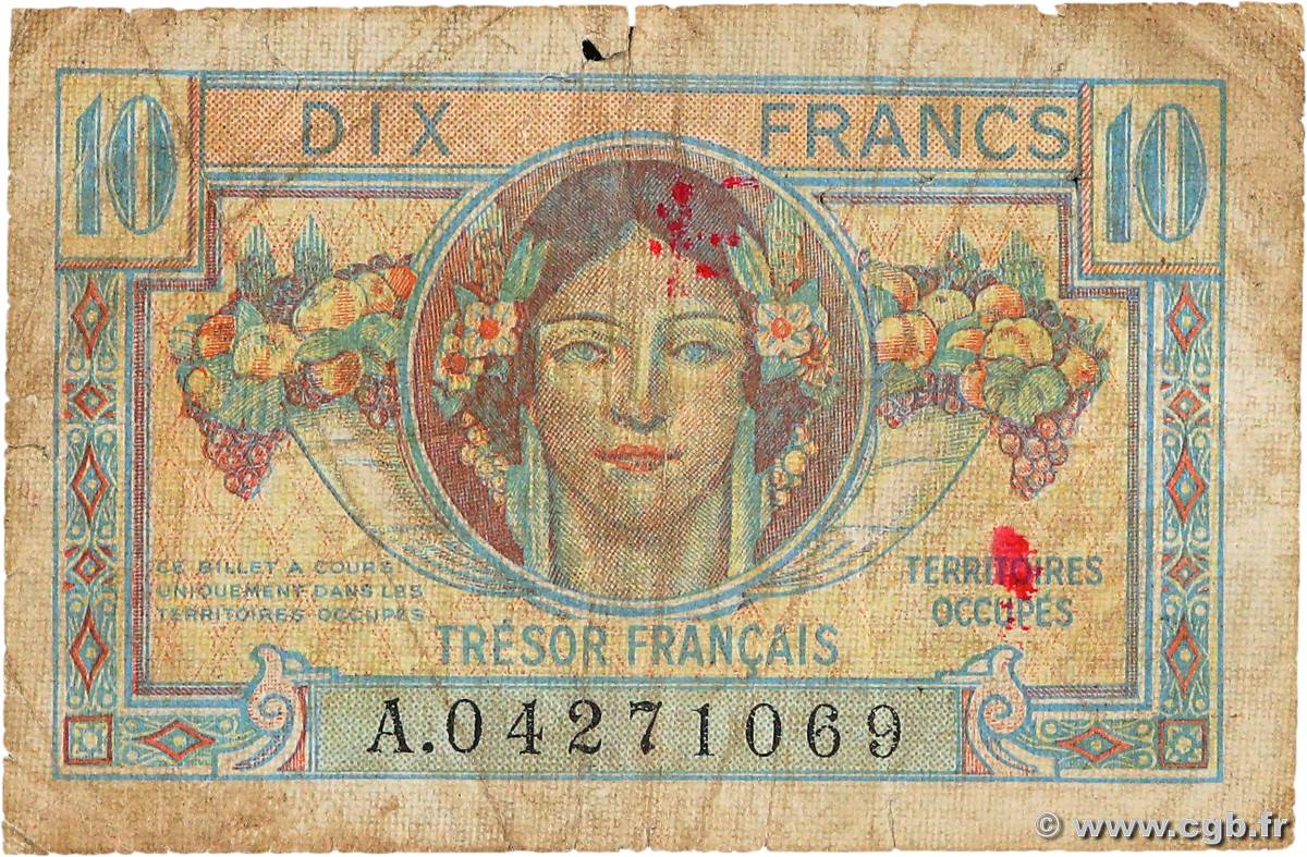 10 Francs TRÉSOR FRANÇAIS FRANKREICH  1947 VF.30.01 SGE