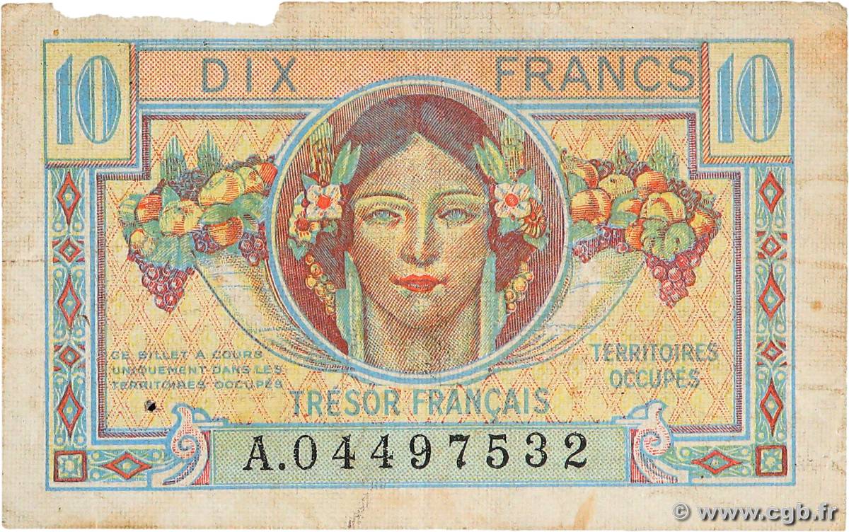 10 Francs TRÉSOR FRANÇAIS FRANCE  1947 VF.30.01 F-