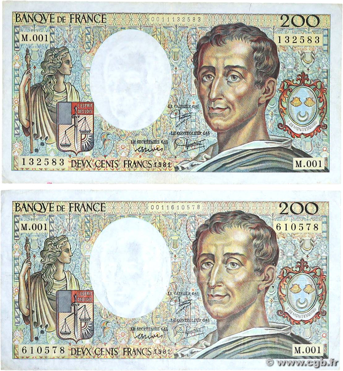 200 Francs MONTESQUIEU Lot FRANCIA  1981 F.70.01 BC