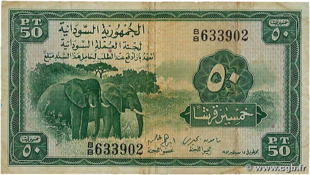 50 Piastres SOUDAN  1956 P.02B TB
