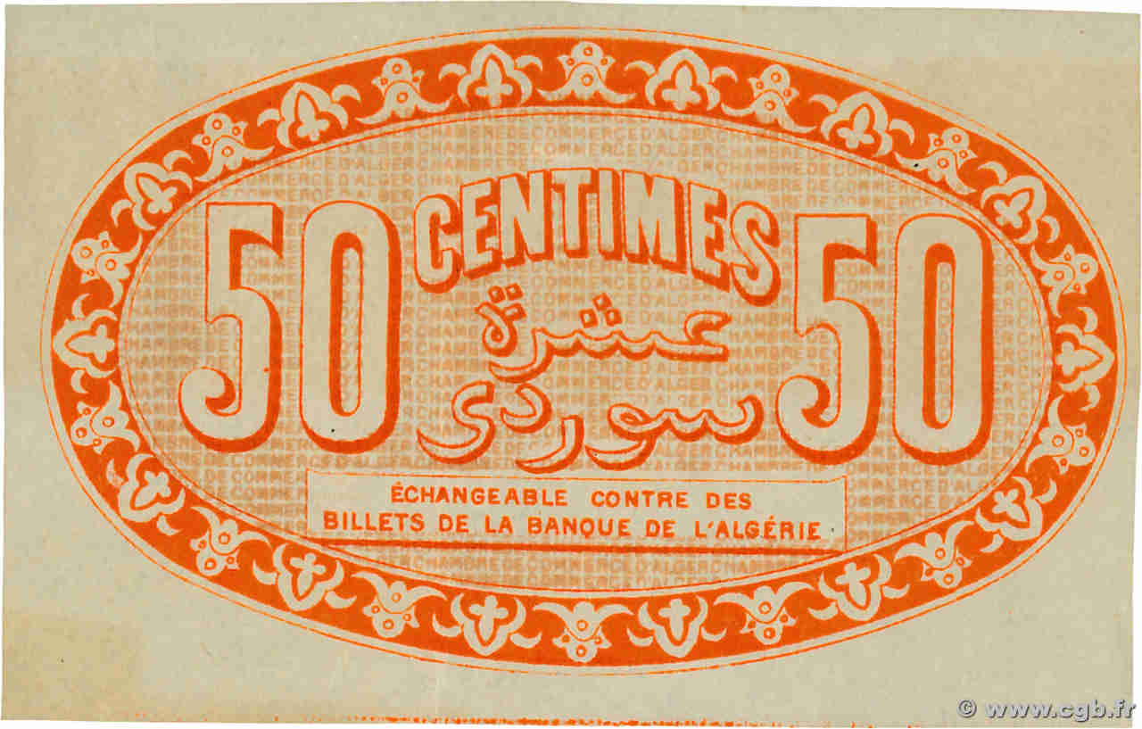 50 Centimes Épreuve ALGÉRIE Alger 1915 JP.137.07 SPL