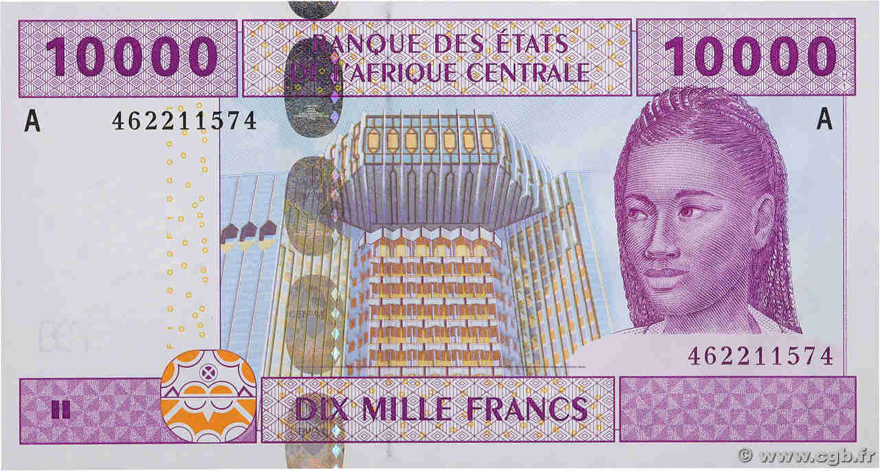 10000 Francs ÉTATS DE L AFRIQUE CENTRALE  2002 P.410Aa NEUF