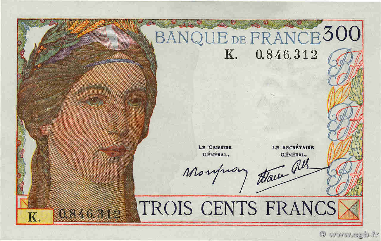 300 Francs FRANCE  1938 F.29.01 SUP+