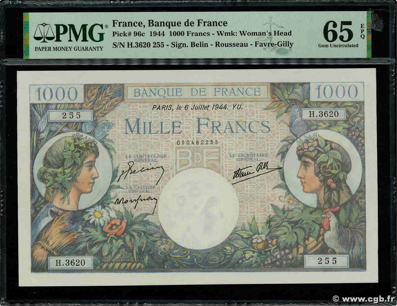 1000 Francs COMMERCE ET INDUSTRIE FRANCE  1944 F.39.10 NEUF