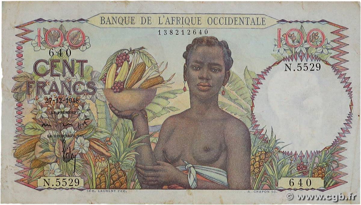 100 Francs FRENCH WEST AFRICA (1895-1958)  1948 P.40 F-