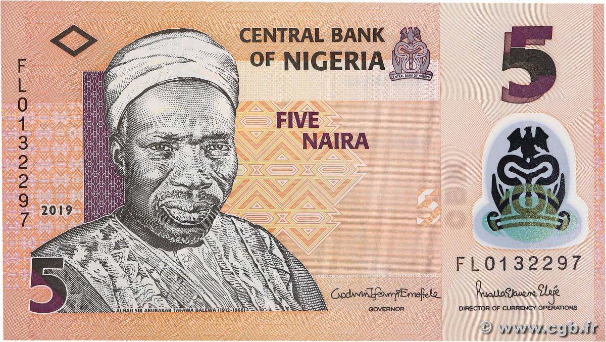 5 Naira NIGERIA  2019 P.38 FDC