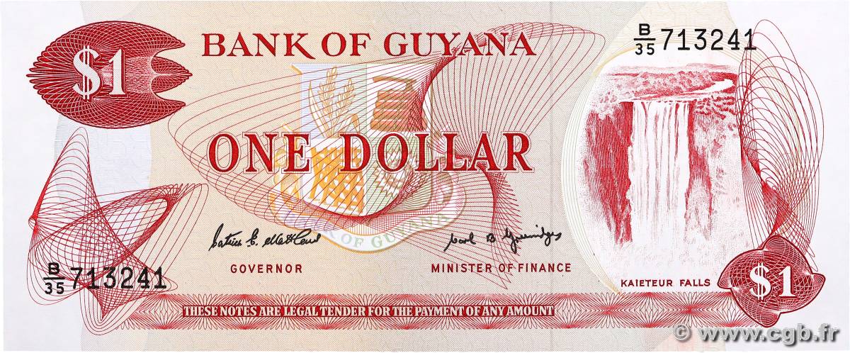 1 Dollar GUYANA  1992 P.21g UNC