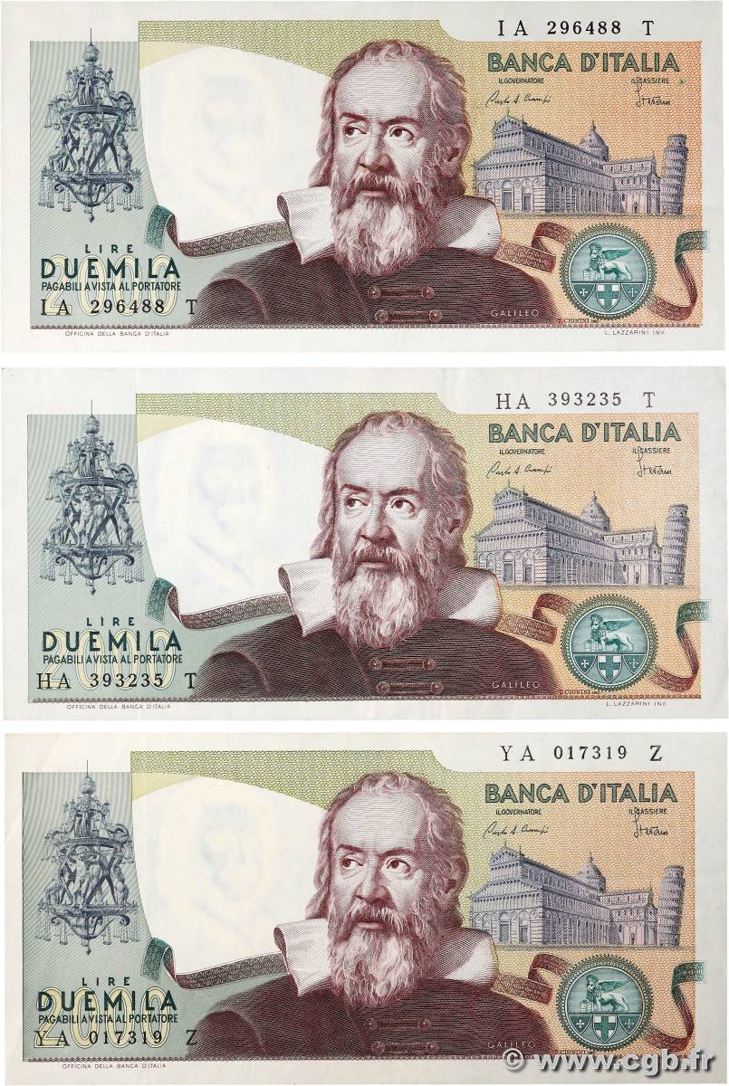 2000 Lire Lot ITALY  1983 P.103c XF-