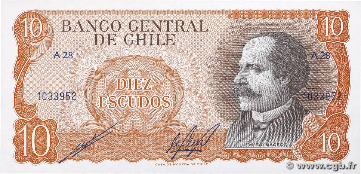 10 Escudos CHILI  1970 P.143 SUP+