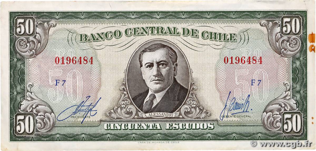 50 Escudos CHILE  1964 P.140b VF