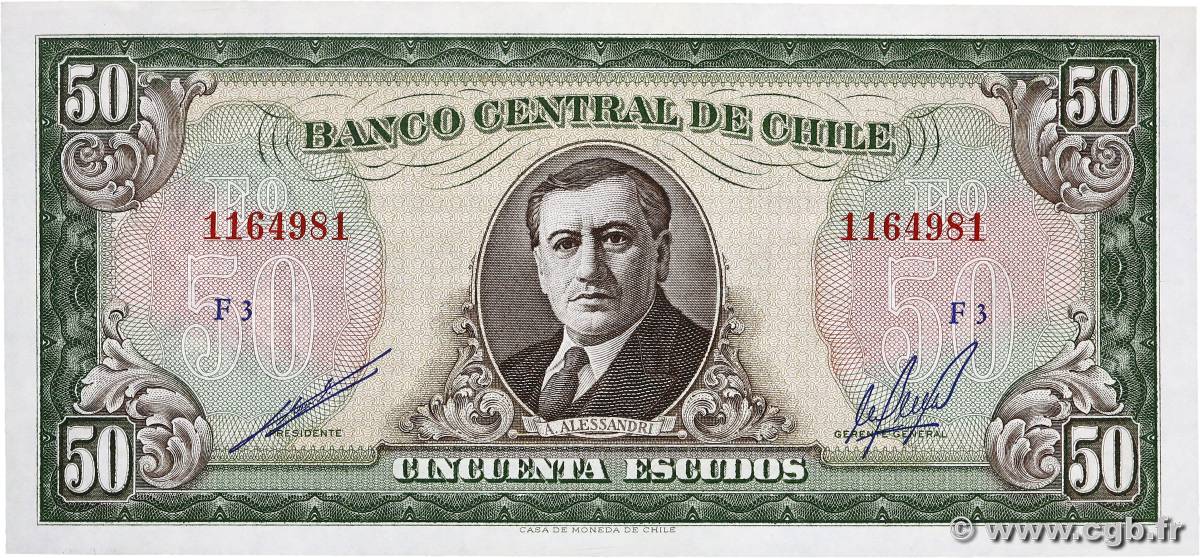 50 Escudos CHILE  1964 P.140b XF+