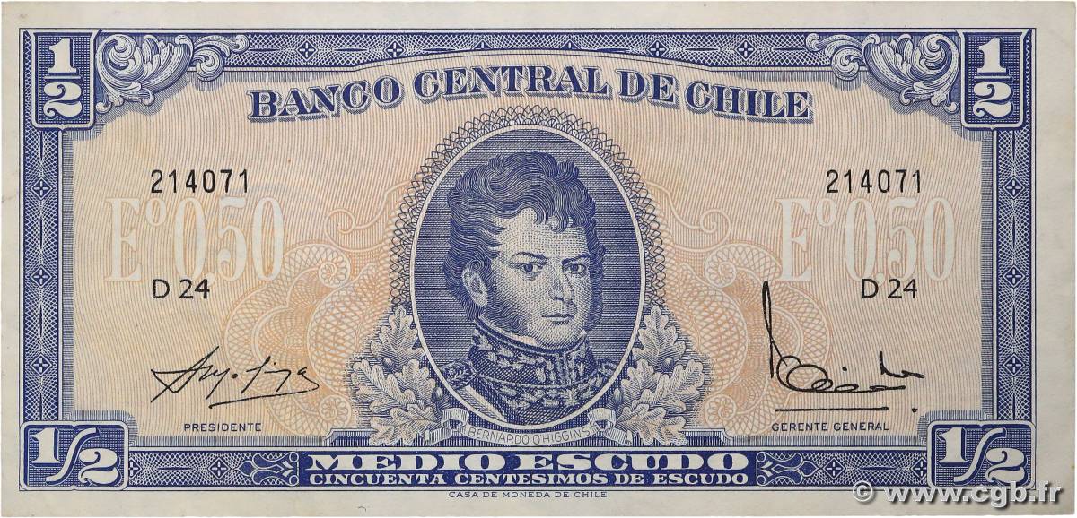 1/2 Escudo CHILE  1962 P.134Aa VF+