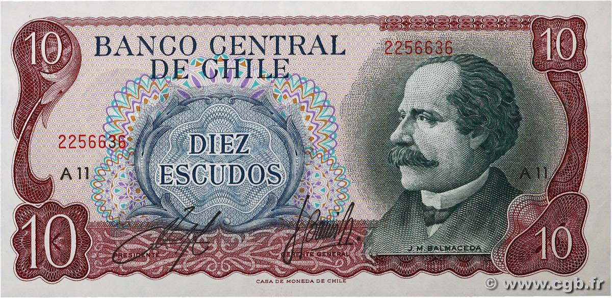 10 Escudos CHILI  1970 P.142 pr.SPL