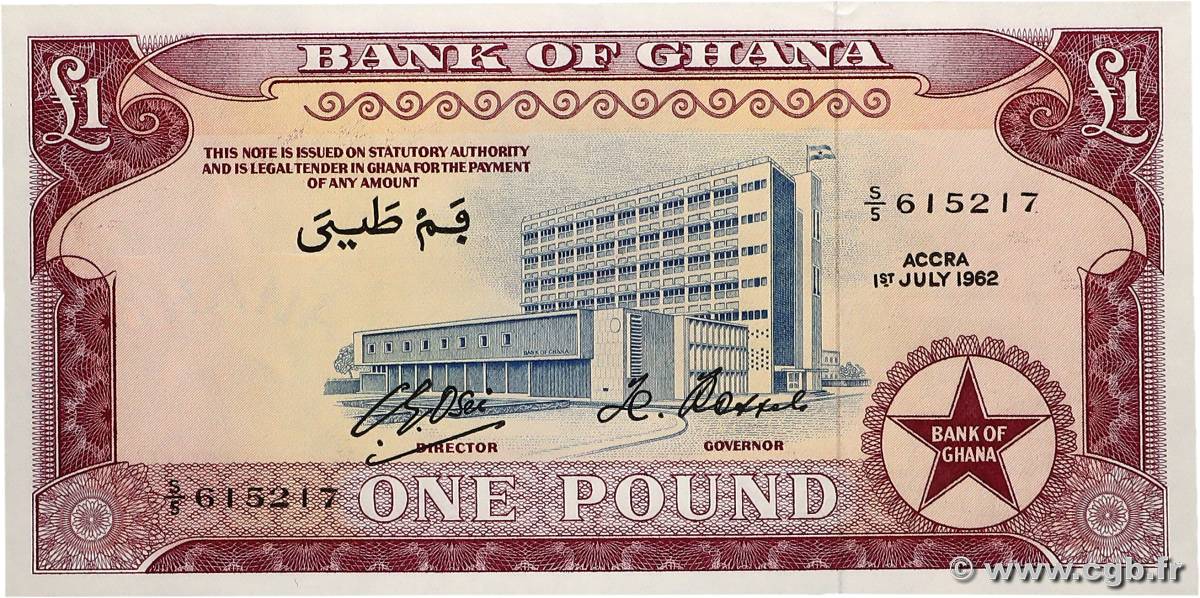 1 Pound GHANA  1962 P.02d UNC-