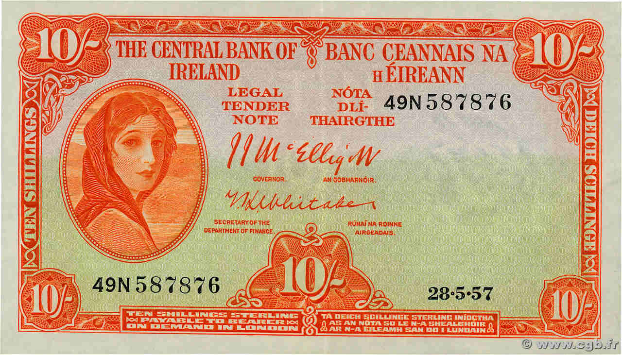 10 Shillings IRLANDE  1957 P.056d pr.SPL