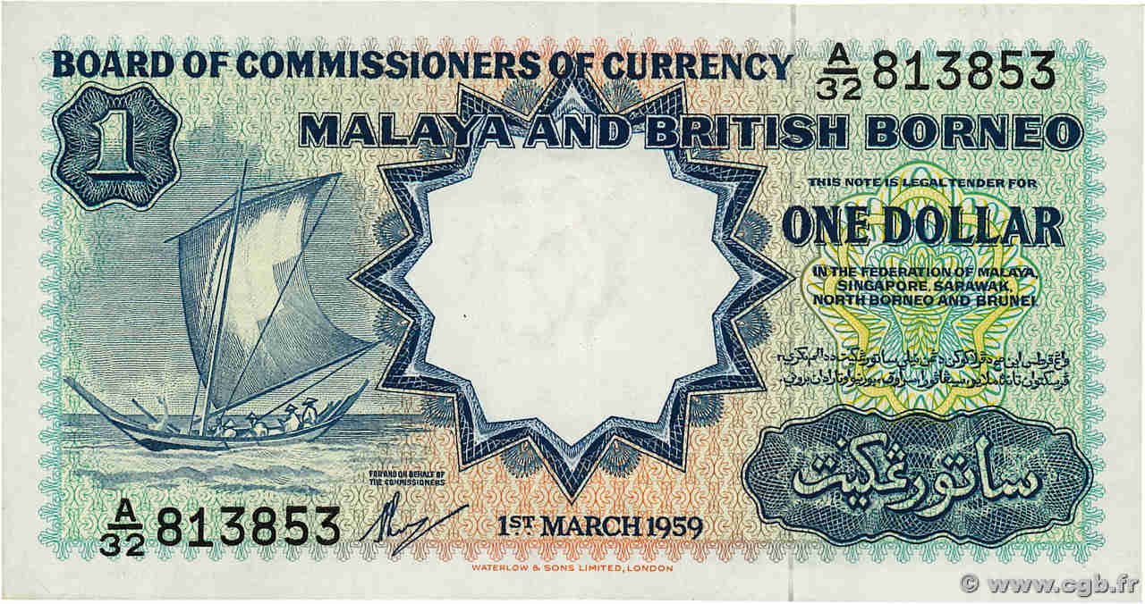 1 Dollar MALAYA and BRITISH BORNEO  1959 P.08a XF