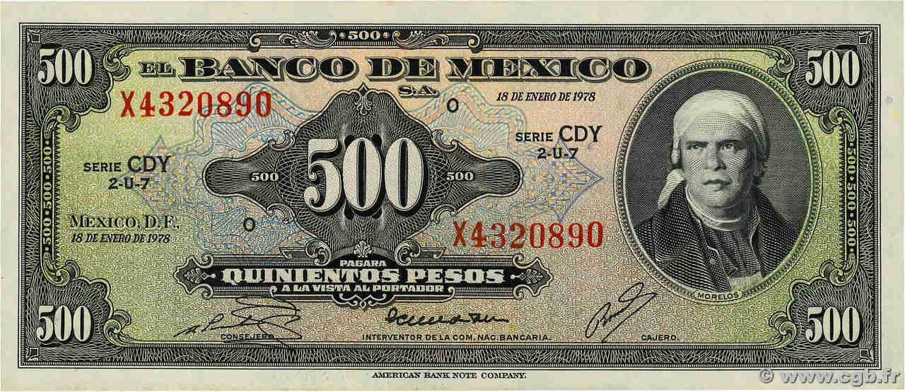 500 Pesos MEXICO  1978 P.051t ST