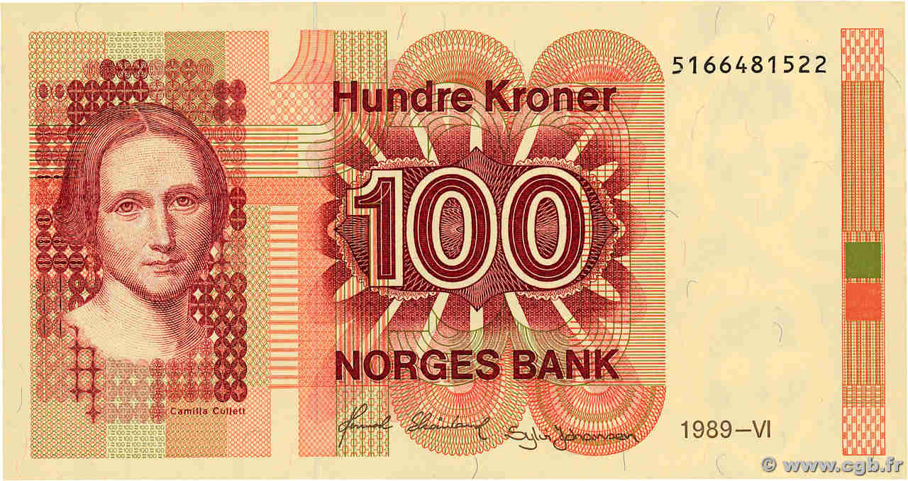 100 Kroner NORVÈGE  1989 P.43d NEUF