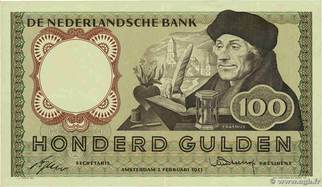 100 Gulden Numéro spécial PAYS-BAS  1953 P.088 SUP+